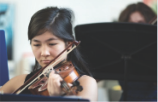 woman playing the violin